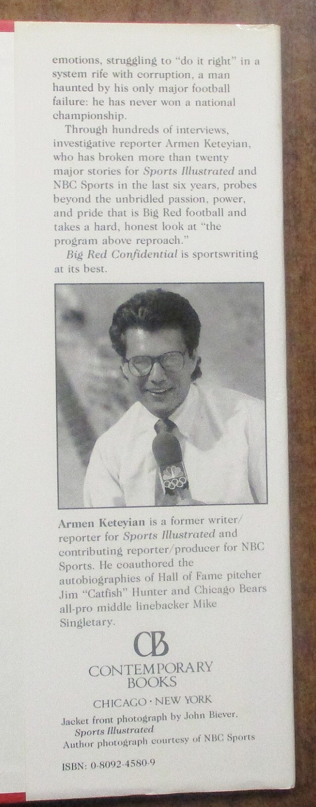“Big Red Confidential” Inside Nebraska Football – Hardcover Book (1989)