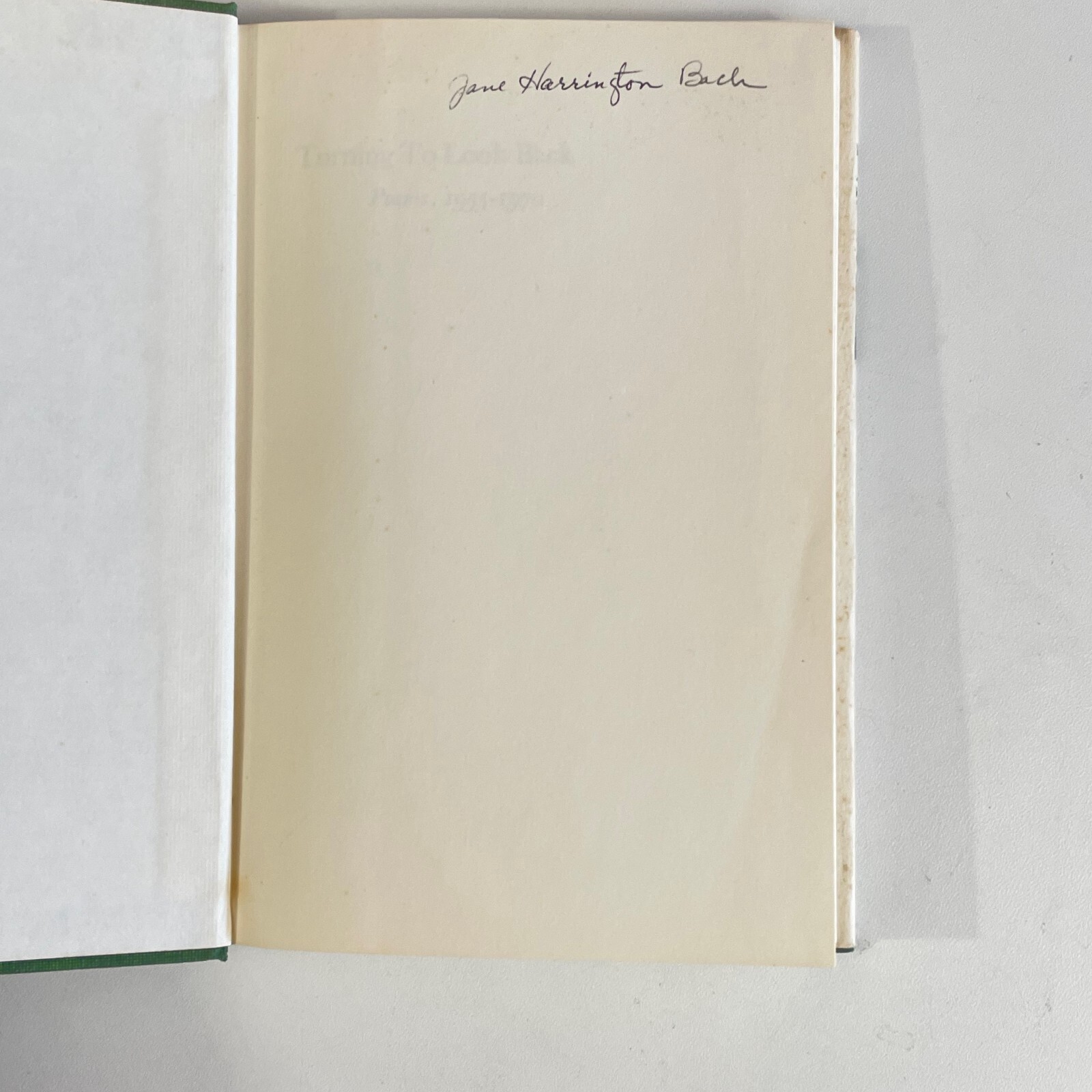 SIGNED Turning to Look Back : Poems, 1955-1970 by John Woods HC/DJ 1972