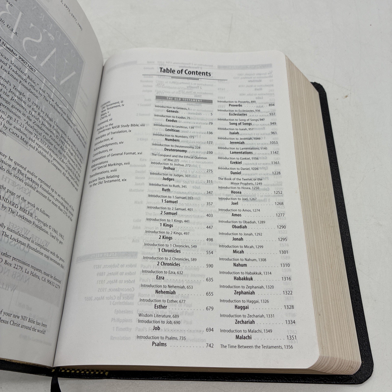 1999 Zondervan NASB STUDY BIBLE Black Bonded Leather D Red Letter USA