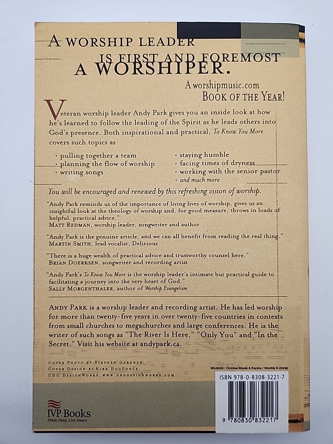To Know You More: Cultivating the Heart of the Worship Leader by Andy Park