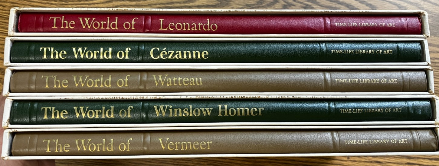 Time Life Library of Art Set of 5 Boxed: Cezann, Homer, Leonardo..1960s