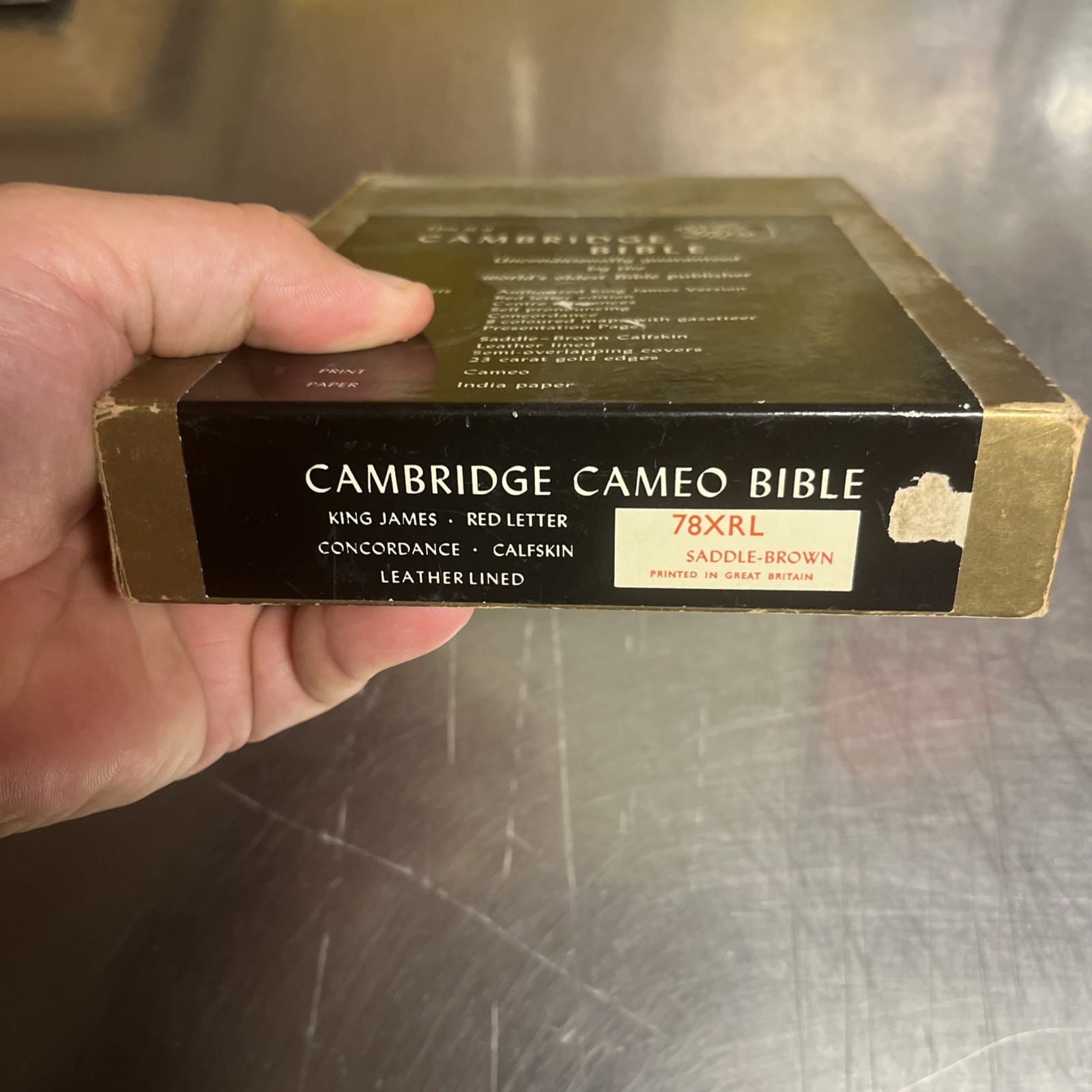 Cambridge Bible KJV Cameo Red Letter 23k Gold Edges 78xrl Saddle Brown