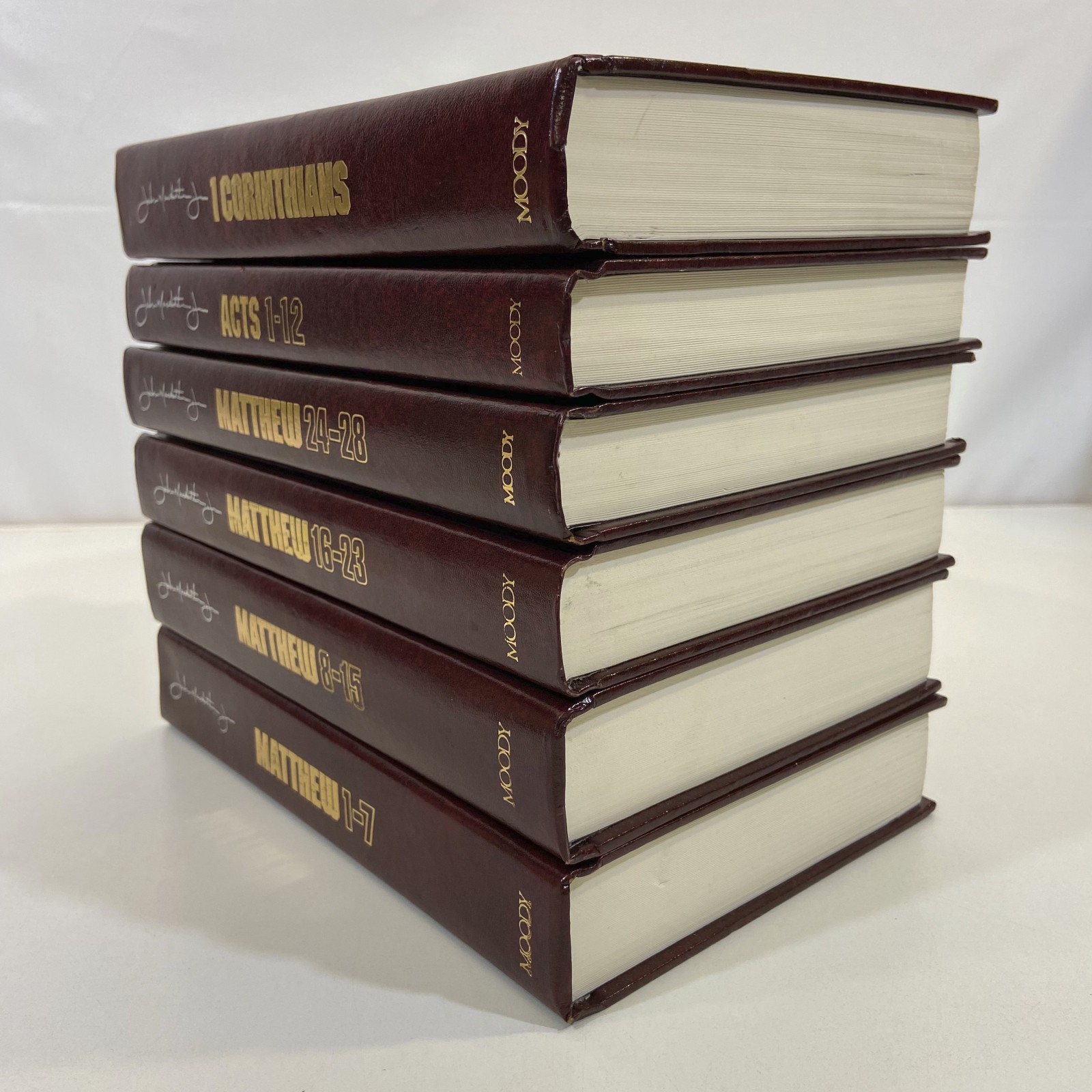 6 John McArthur New Testament Commentary Hardcover Moody Press Volumes Lot GOOD