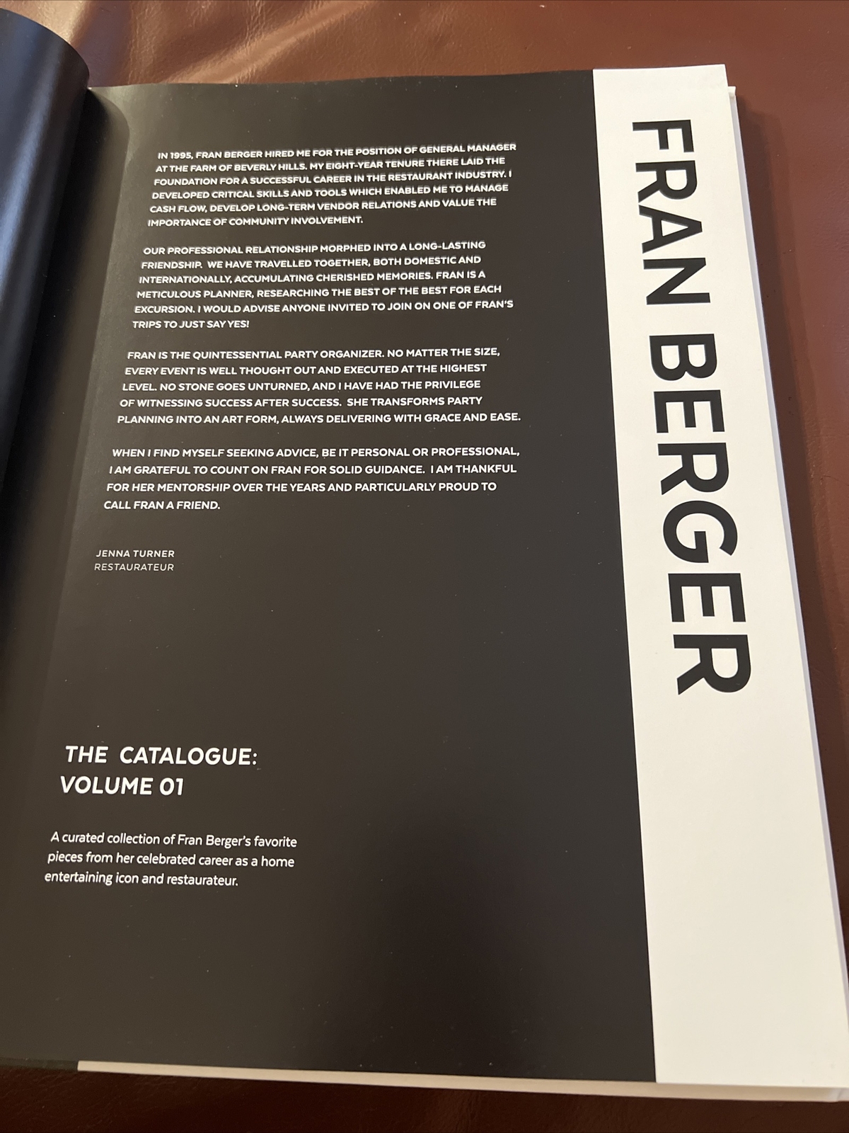 Fran Berger The Catalogue: Vol 01 Hardcover Book