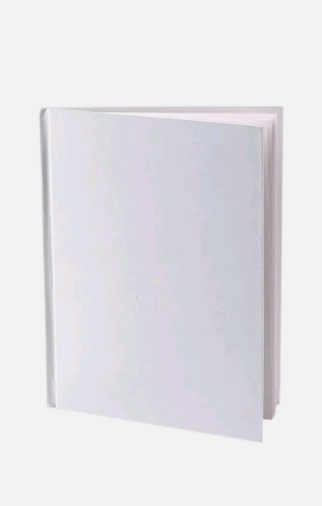 Ashley Hardcover Blank Book – 28 Pages – Plain – White Cover – 1each