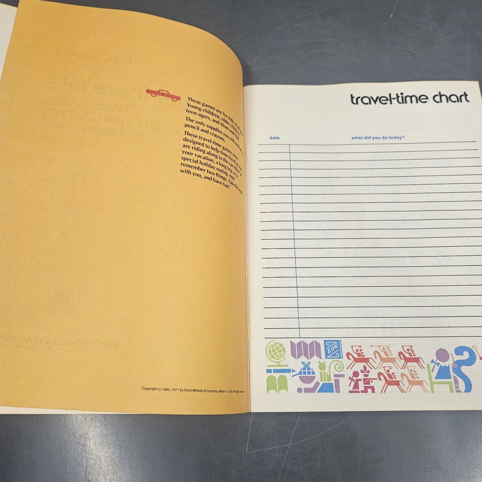 1980 Rand McNally Are We There Yet? Travel Games Puzzles Quizzes For The Family