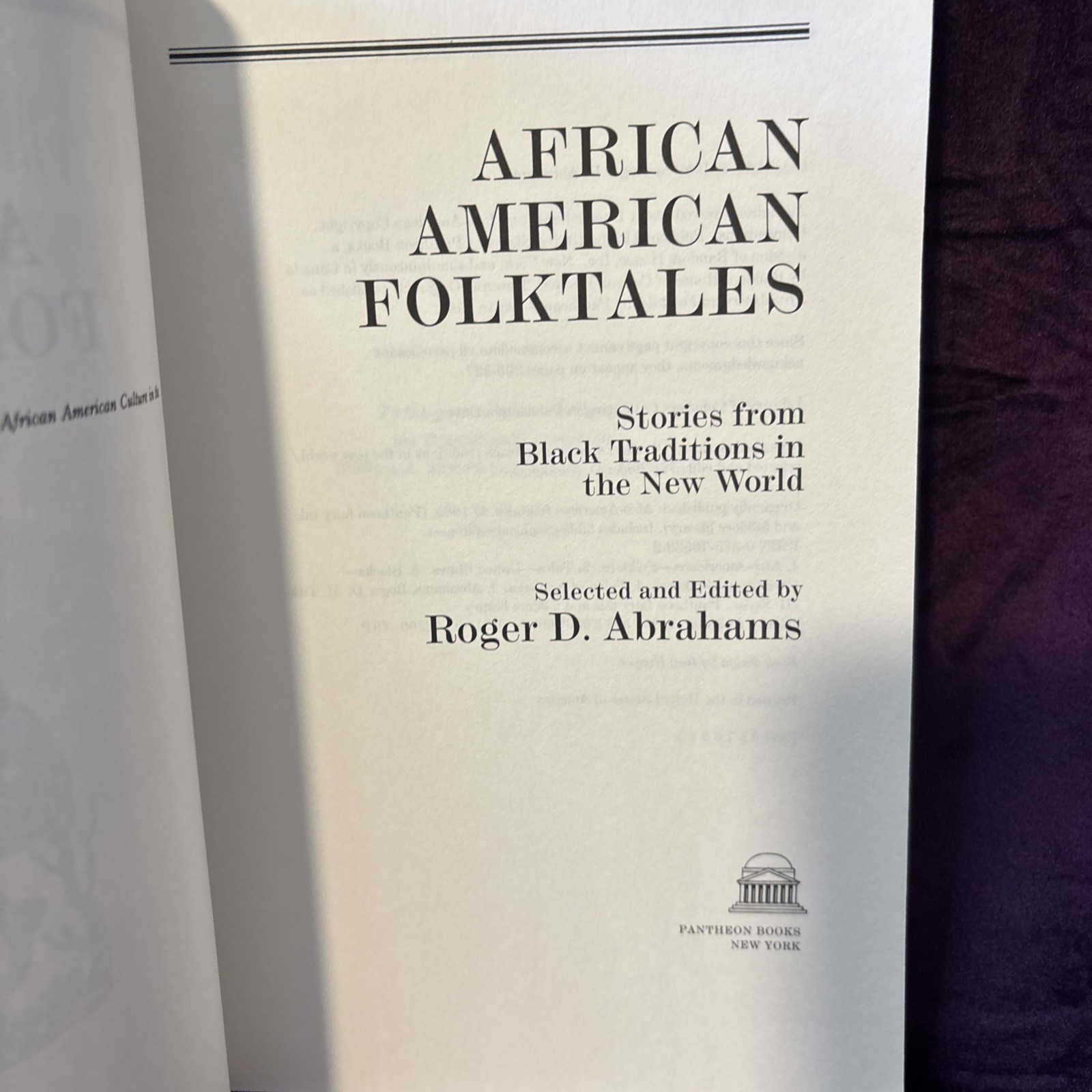 African American Folktales: Black Traditions in the New World – Roger Abrahams
