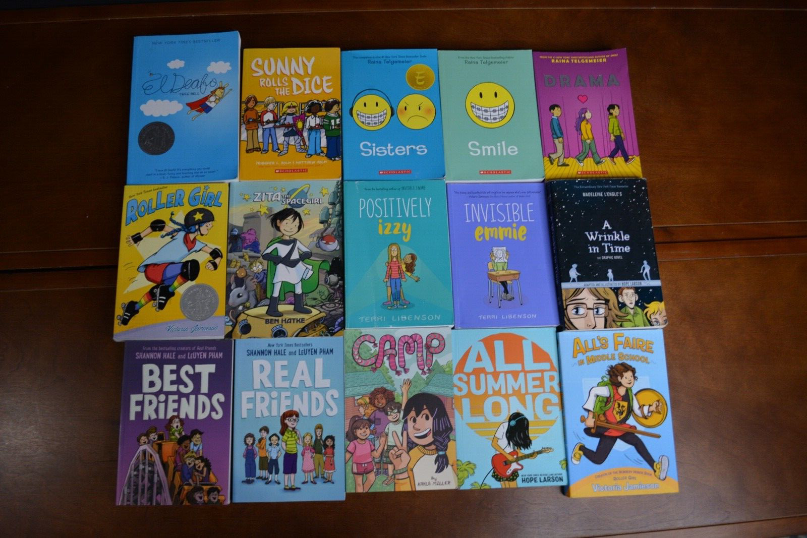 Lot of 15 Graphic Novels – Roller Girl, El Deafo, Baby-Sitters Club, New Kid L6