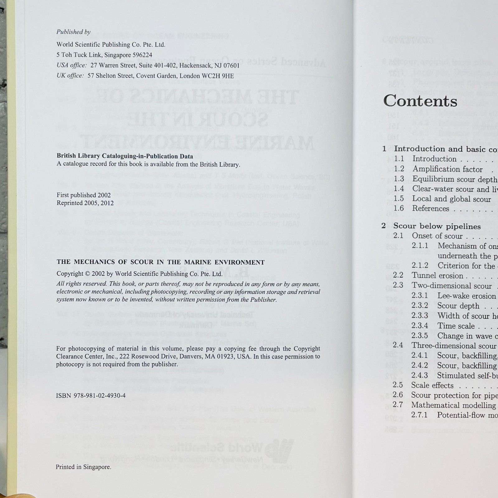 The Mechanics of Scour in the Marine by B. Mutlu Sumer (Hardcover Book)