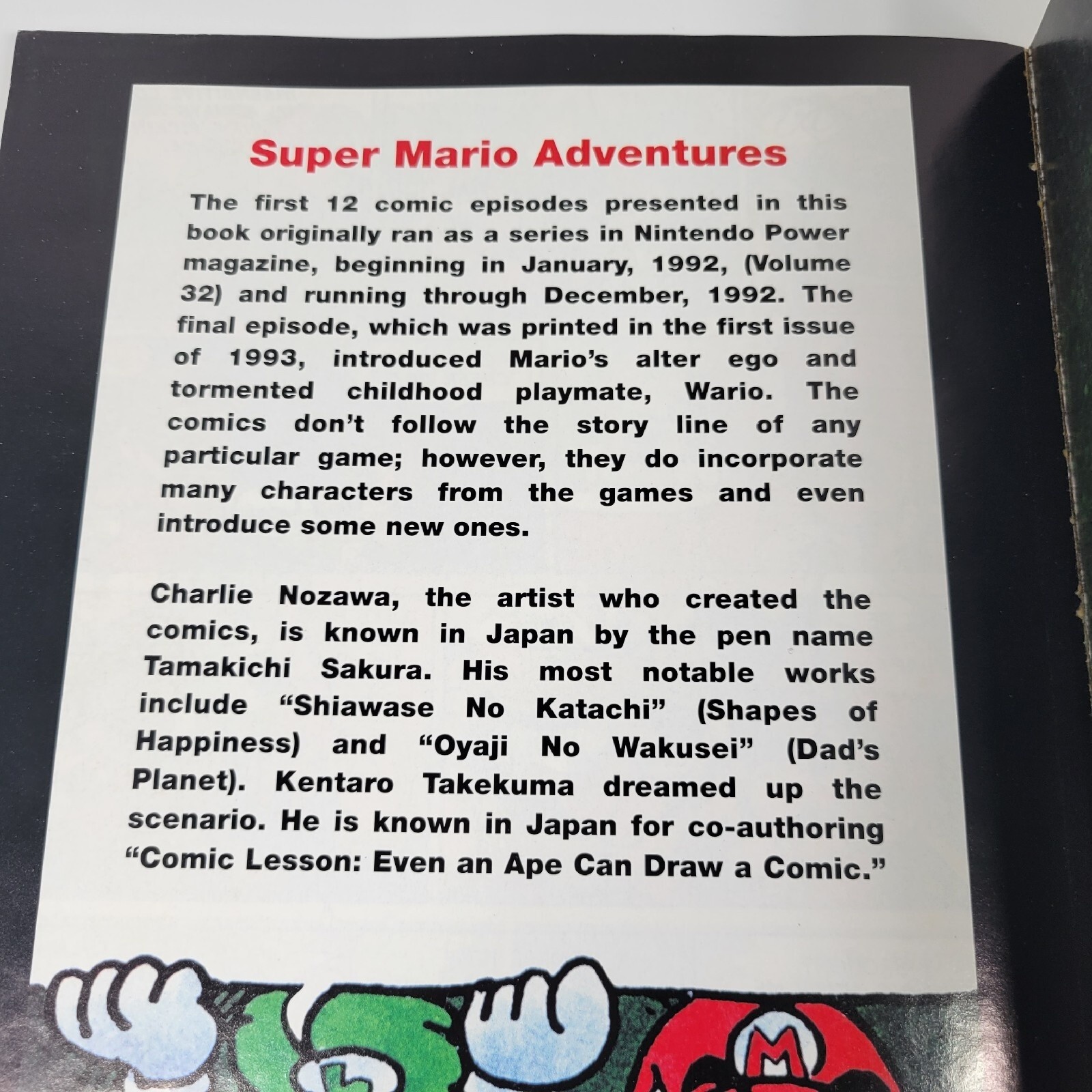 VTG Nintendo Super Mario Adventures Charlie Nozawa Original 1st Edition 1993 VG