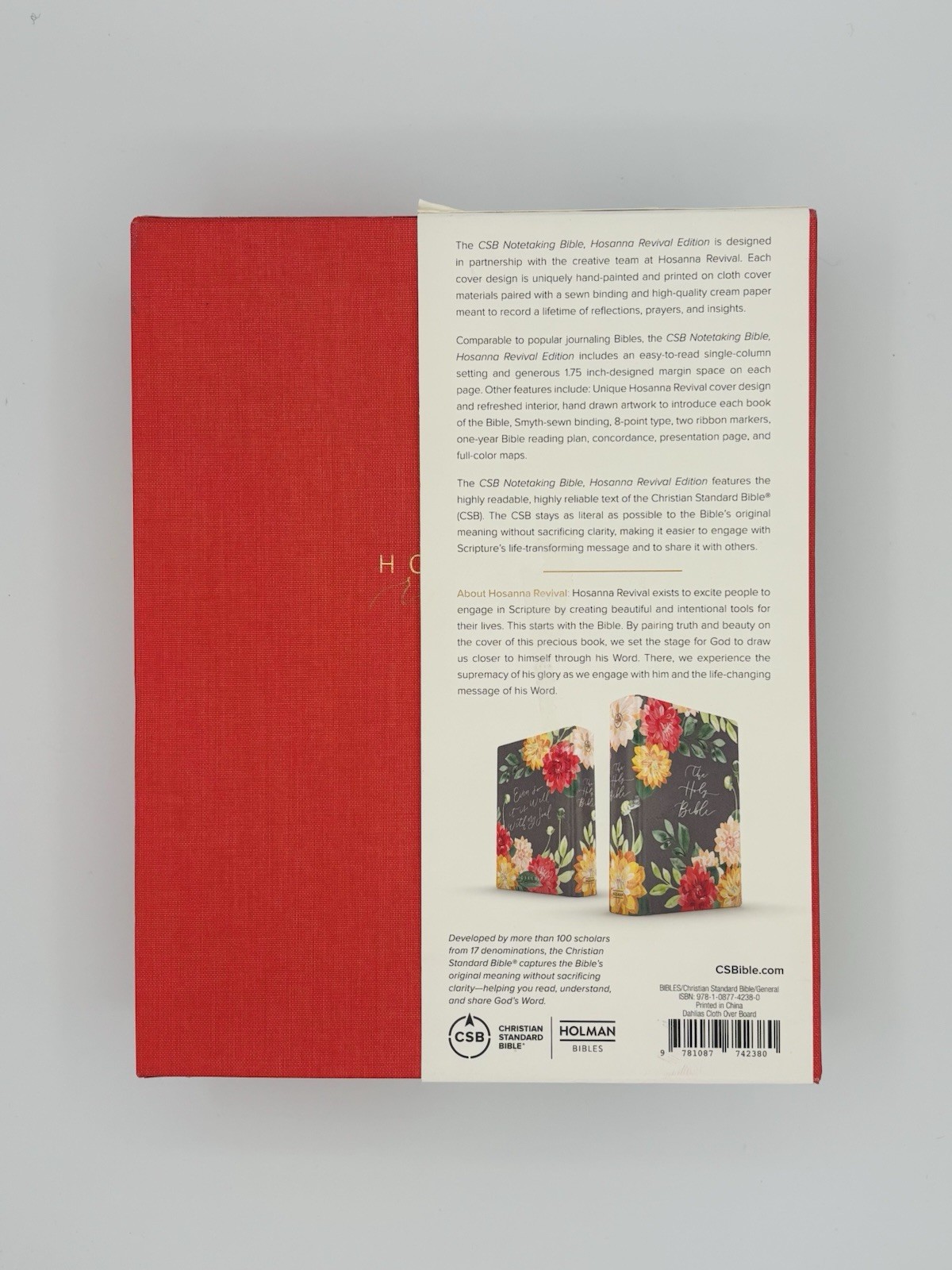 CSB Notetaking Bible, Hosanna Revival Edition, Dahlias Cloth-Over-Board