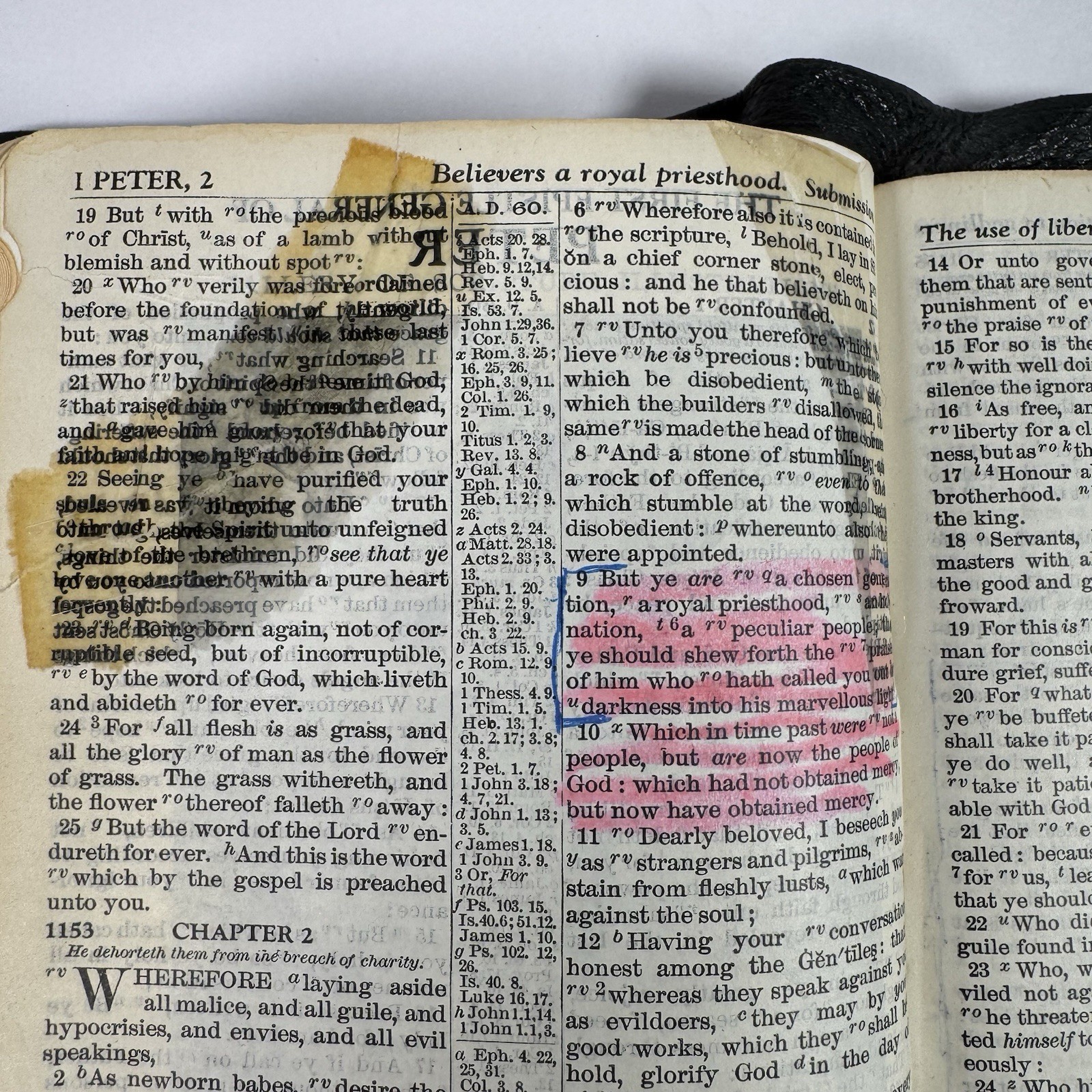 Holy Bible National Bible Press Pronouncing Red Letter KJV 1940’s Thumb Tabs