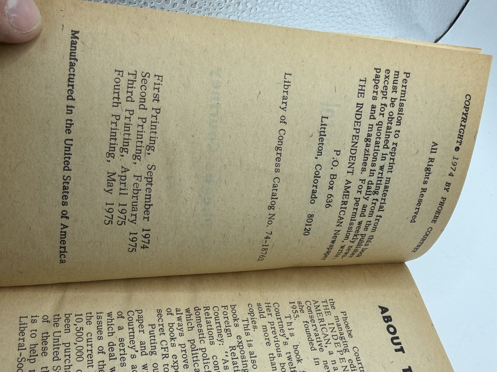 1974 Gun Control Means People Control by Phowbe Courtney 1st Printing RARE