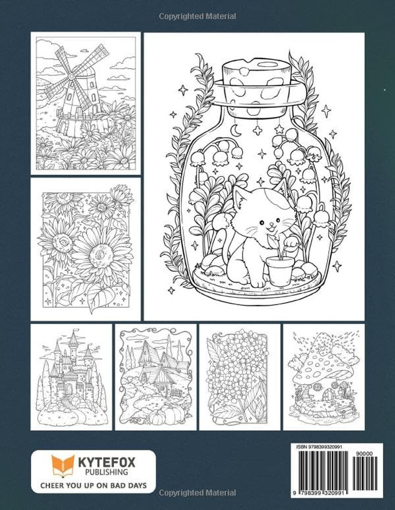 Stress Relief: Adult Coloring Book with Animals, Landscape, Flowers, Patterns, M