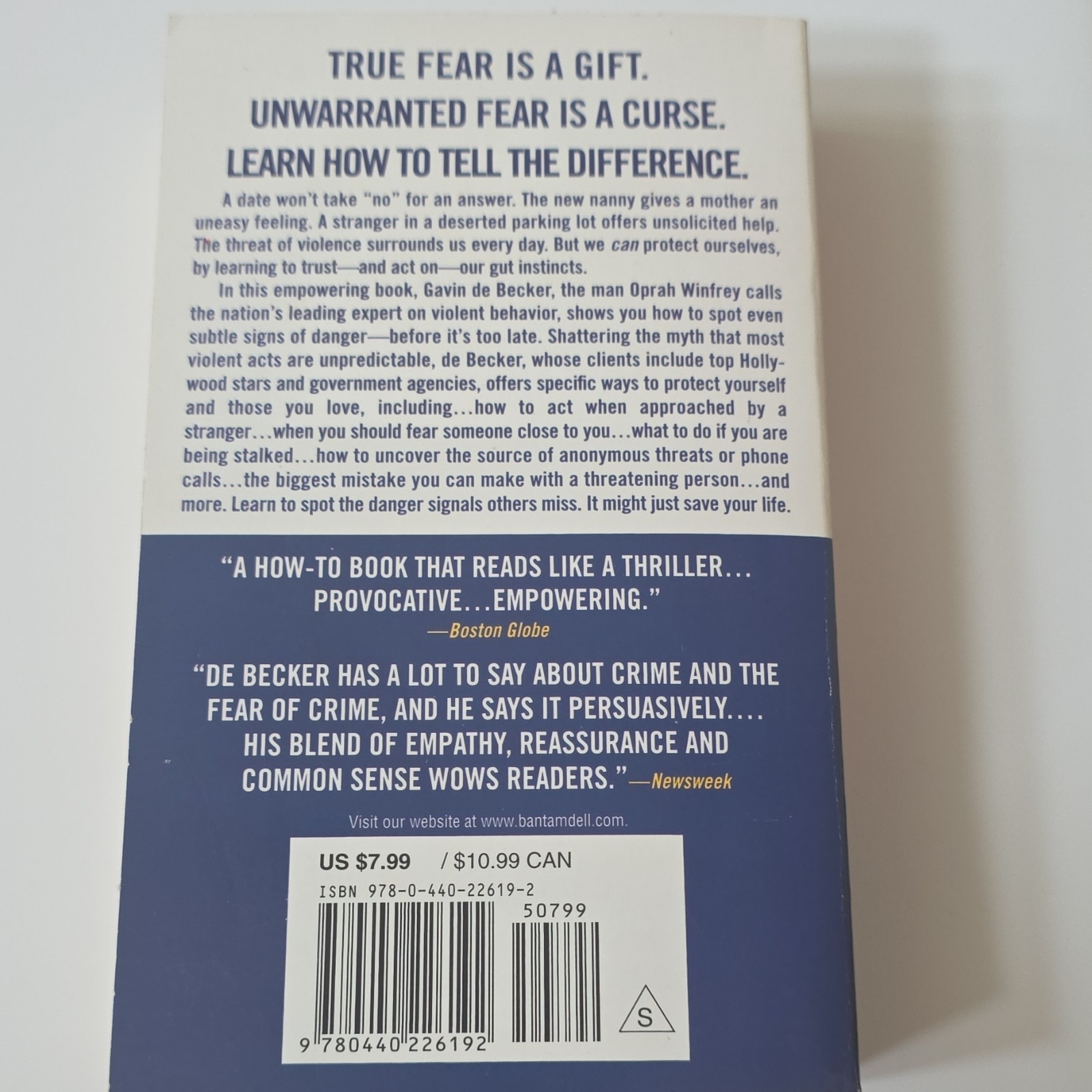 The Gift of Fear Gavin De Becker Paperback Bantam Dell Self-Help Psychology