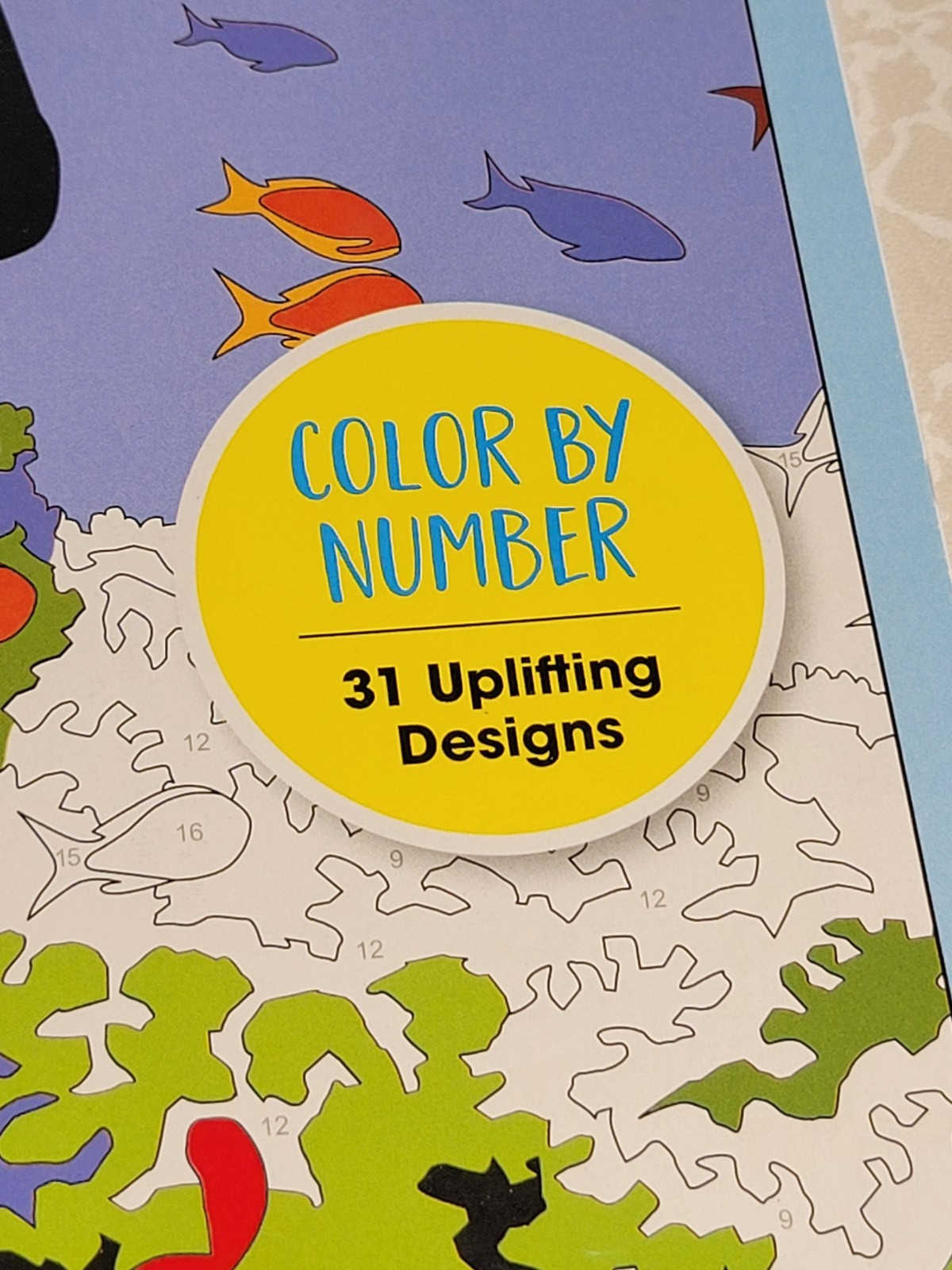 RELAX & COLOR – ADULT COLORING BOOK – COLOR BY NUMBER – 31 Uplifting Designs