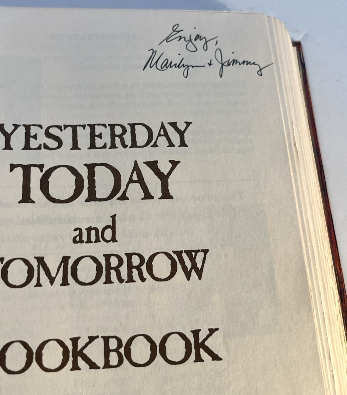 Yesterday, Today and Tomorrow Vintage Cookbook 1979 10th Printing Baddour Center