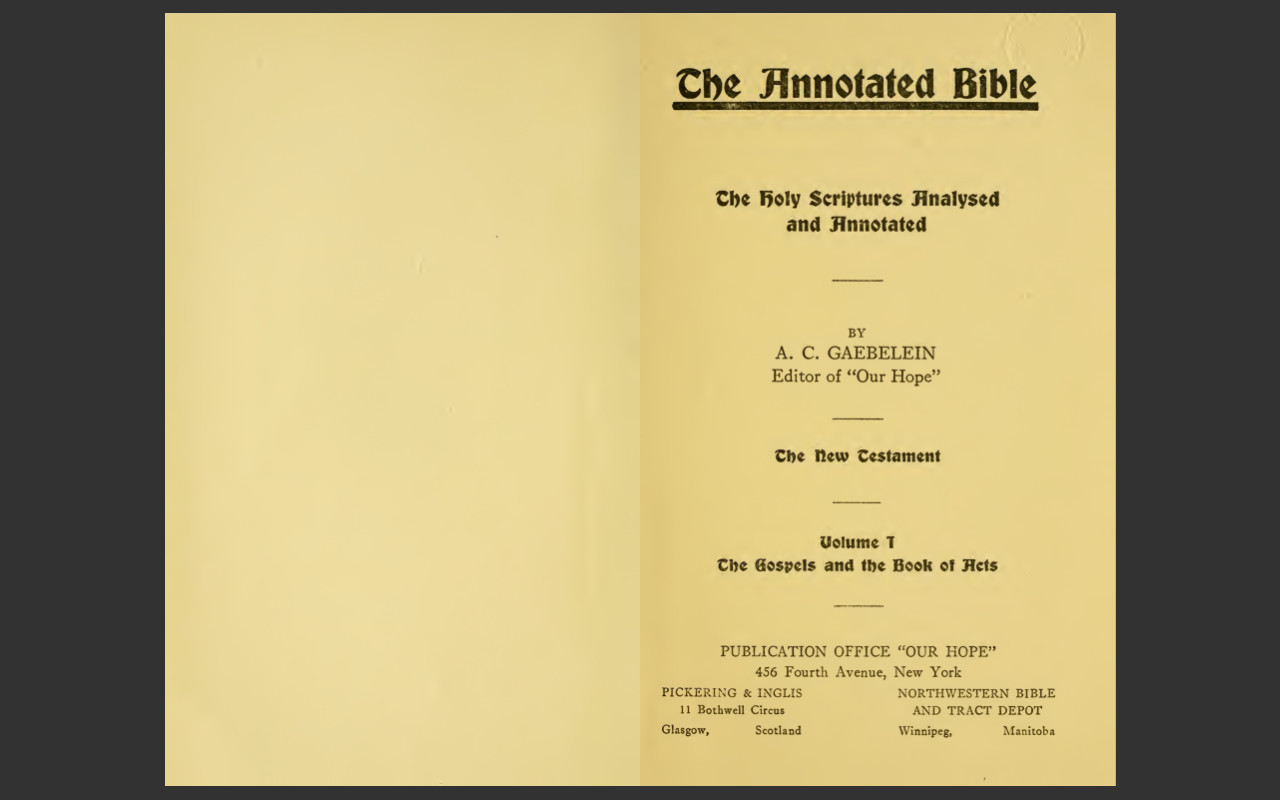 The Annotated Bible by A.C. Gaebelein – All 9 Volumes (1913-21) E-Book Set on CD