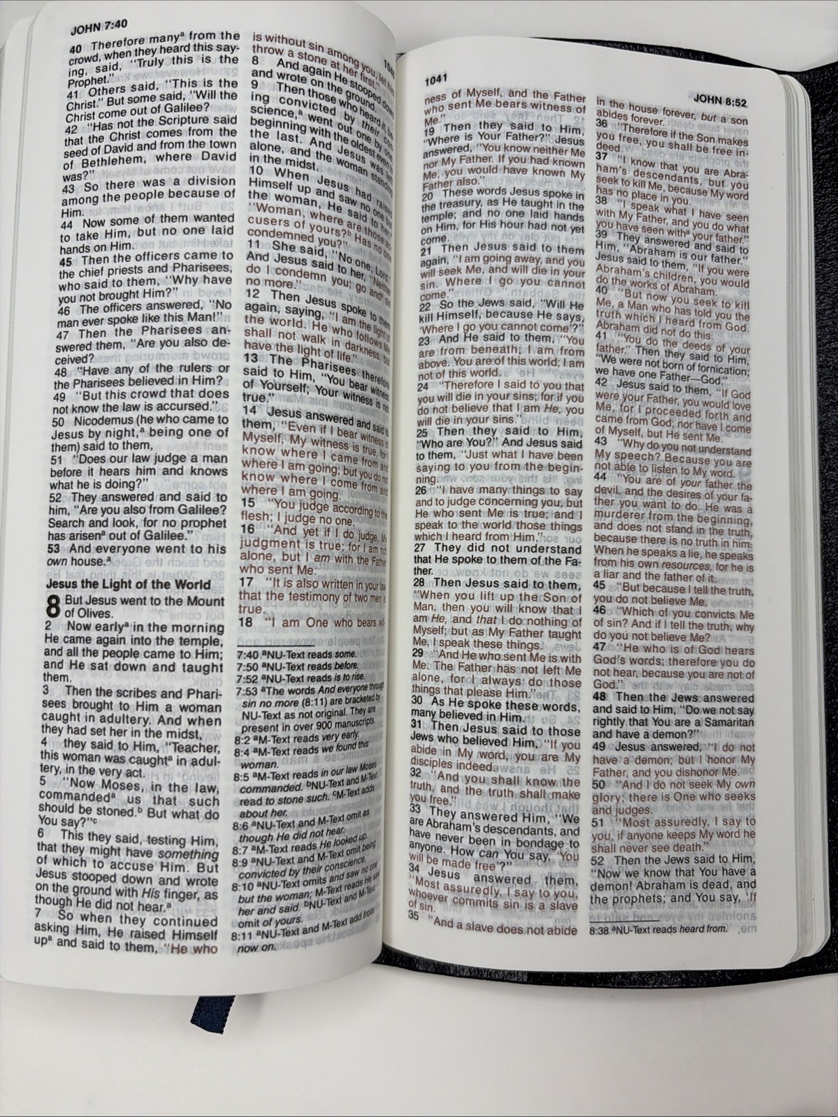 NKJV Holy Bible Nelson Publishers Bonded Leather Cover Snap 24SB Blue 1994