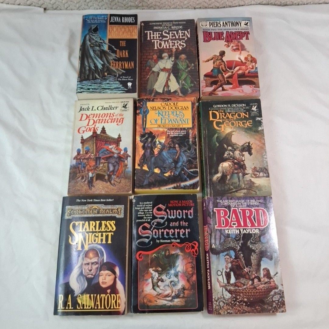Starless Night / Bard / Blue Adept, Fantasy PB Lot Of 9 Novels Sword & Sorcery