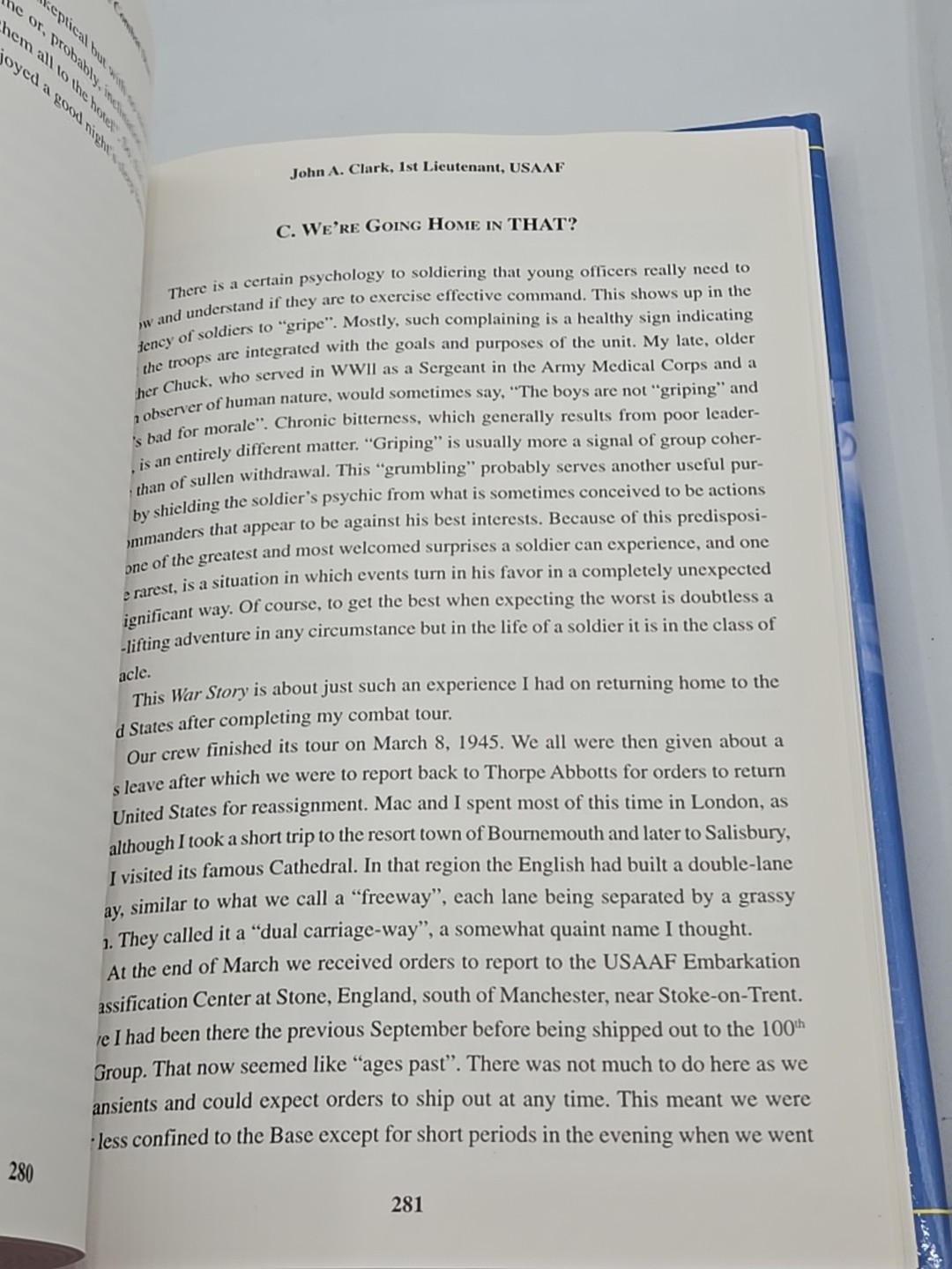 AN EIGHTH AIR FORCE COMBAT DIARY: COMBAT MISSIONS FLOWN By John A. Clark HCDJ