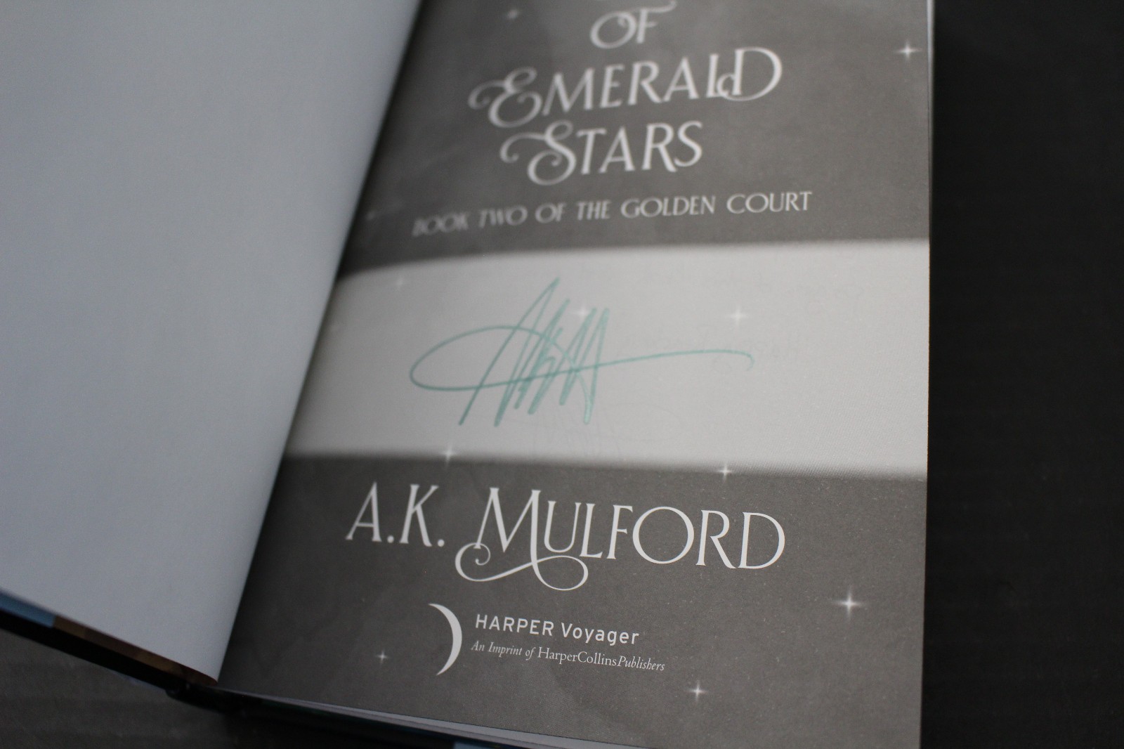 A Sky of Emerald Stars Book 2 of the Golden Court A.K. Mulford Autograph Signed