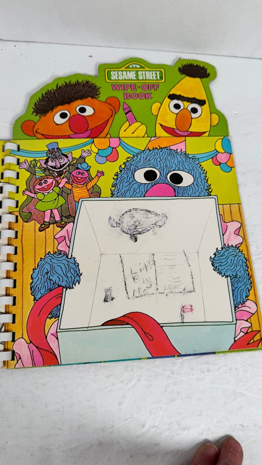 Sesame Street Wipe-Off Book Ernie Bert Big Bird Vintage CTW Activity
