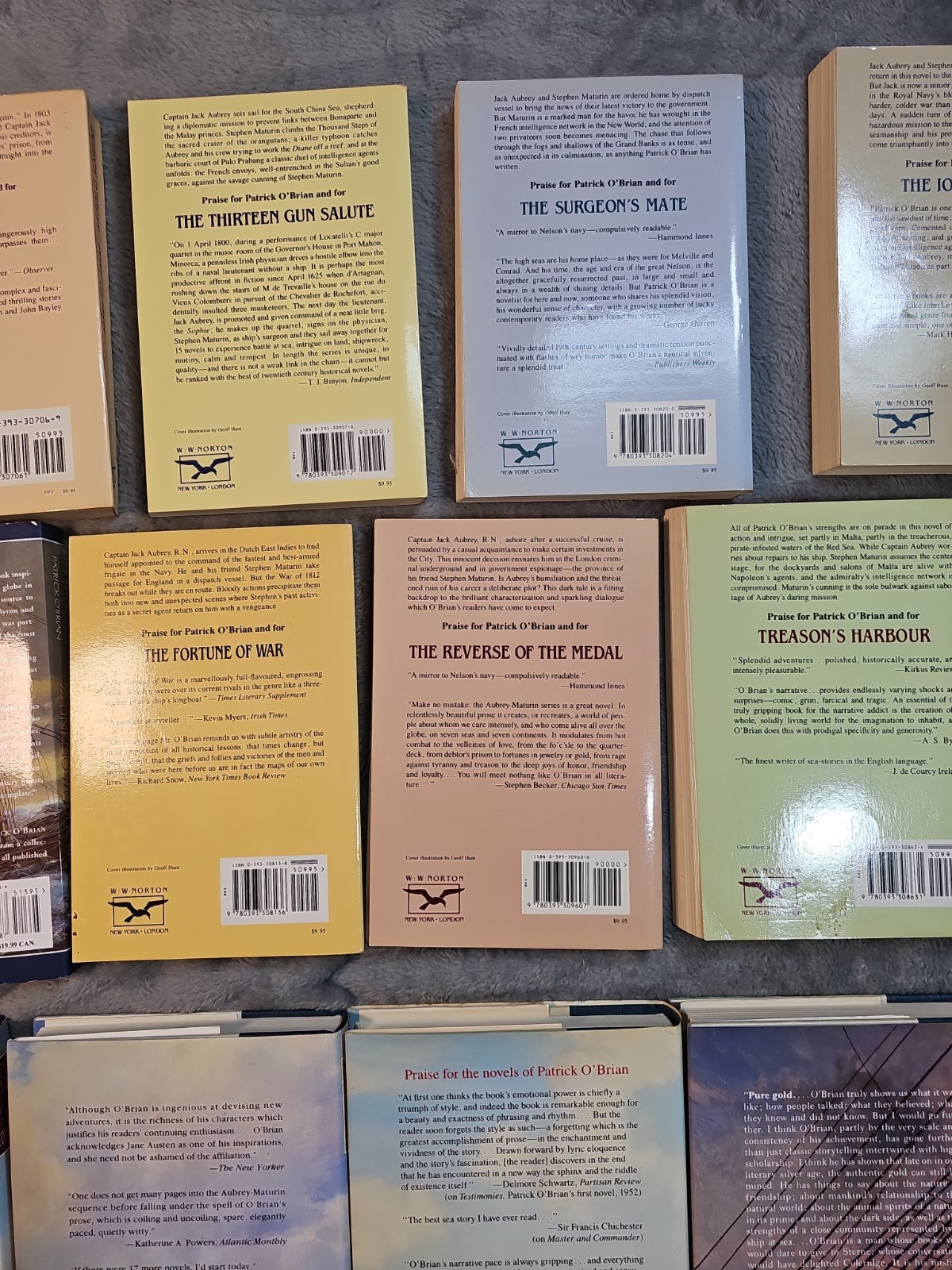 Patrick O’Brian Books lot of 17 Aubrey-Maturin Nautical Sailing British Navy