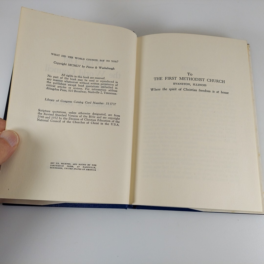 What Did the World Council Say to You Harold A. Bosley 1955 1st Ed HCDJ Abingdon