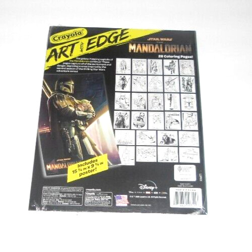Crayola Art With Edge Star Wars The Mandalorian 28 Pages + 1 Poster New Sealed