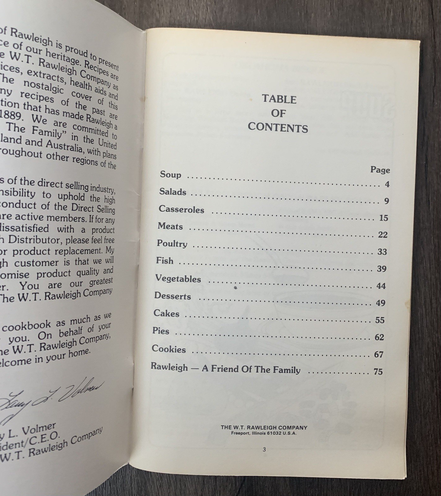 Rawleigh Heritage Cookbook Vintage Recipe Paperback Book 74 pages