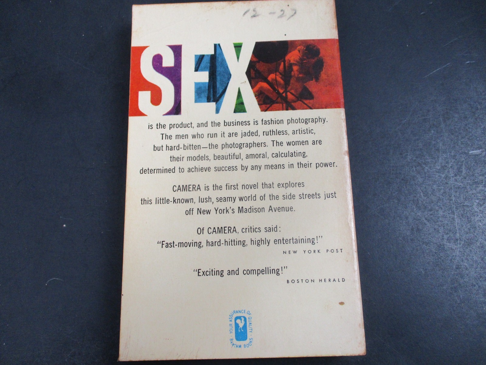 CAMERA by Herbert D. Kastle Bantam Books 1960 Paperback PB- Pulp Fiction-F2133