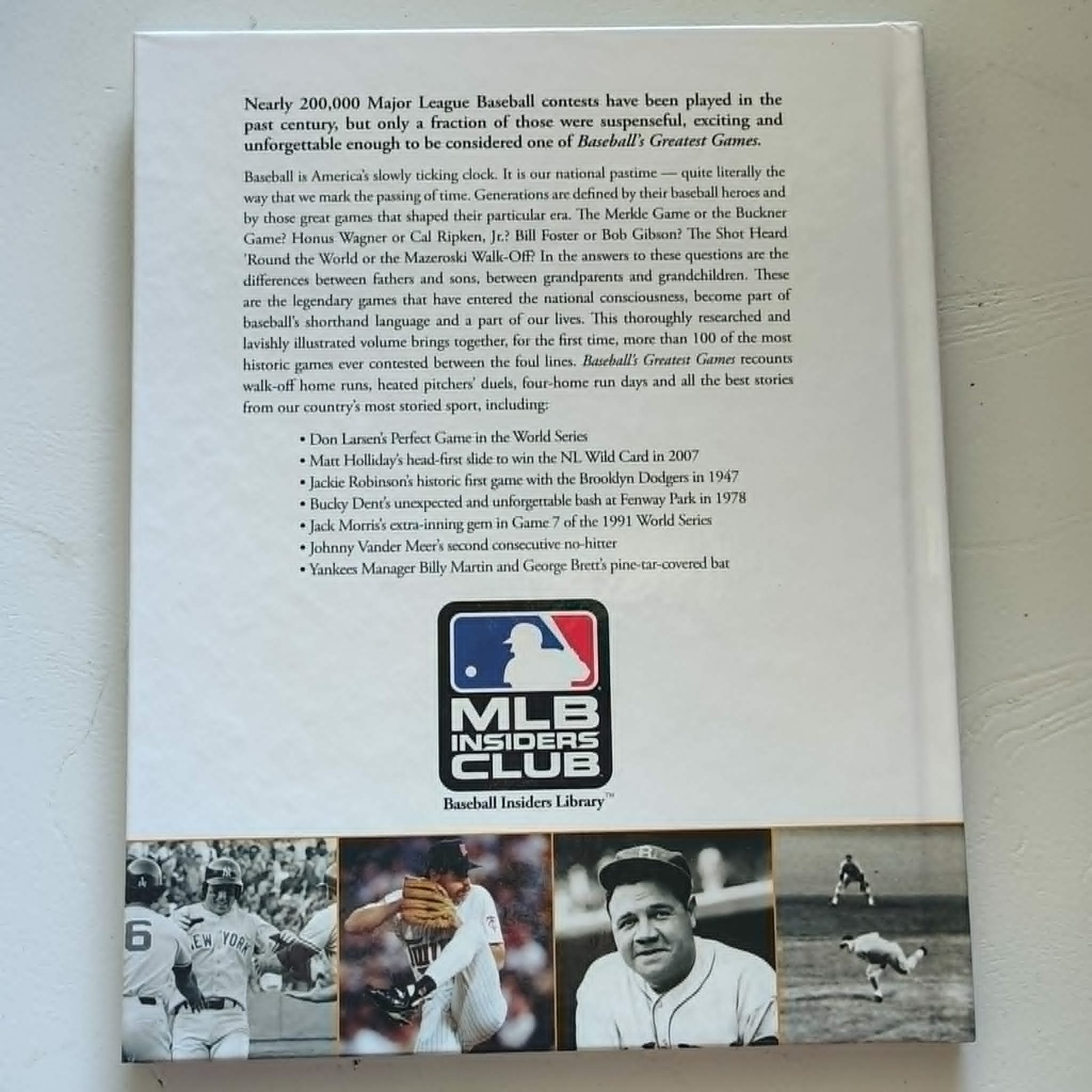 Baseball’S Greatest Games Mlb Insiders Club Hardcover Photo Book