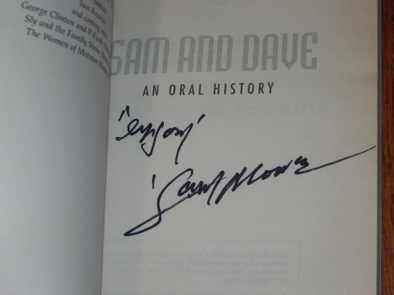 SIGNED Sam and Dave An Oral History SAM MOORE Stax Records Soul Man 1998 RARE