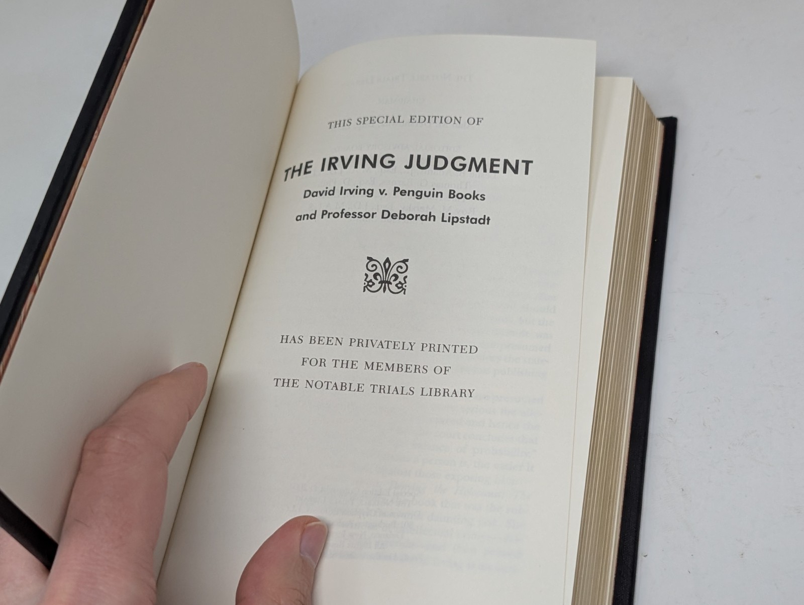 The Irving Judgment Leather Notable Trials Library 2004 Special Edition Book VTG