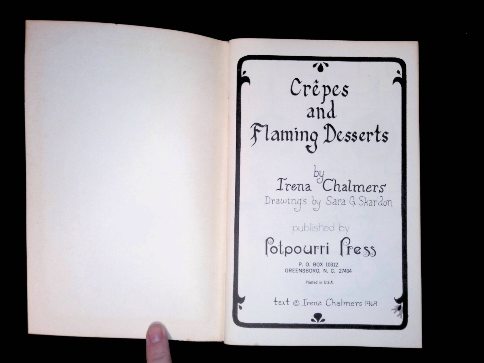 Crepes & Flaming Desserts Irena Chalmers Potpourri Press Recipe Booklet