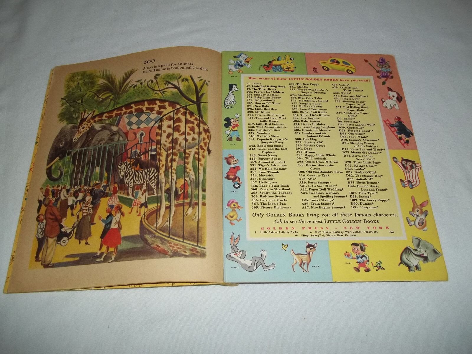 Animal Dictionary – A Little Golden Book #379 – “A” 1st Edition – 1960