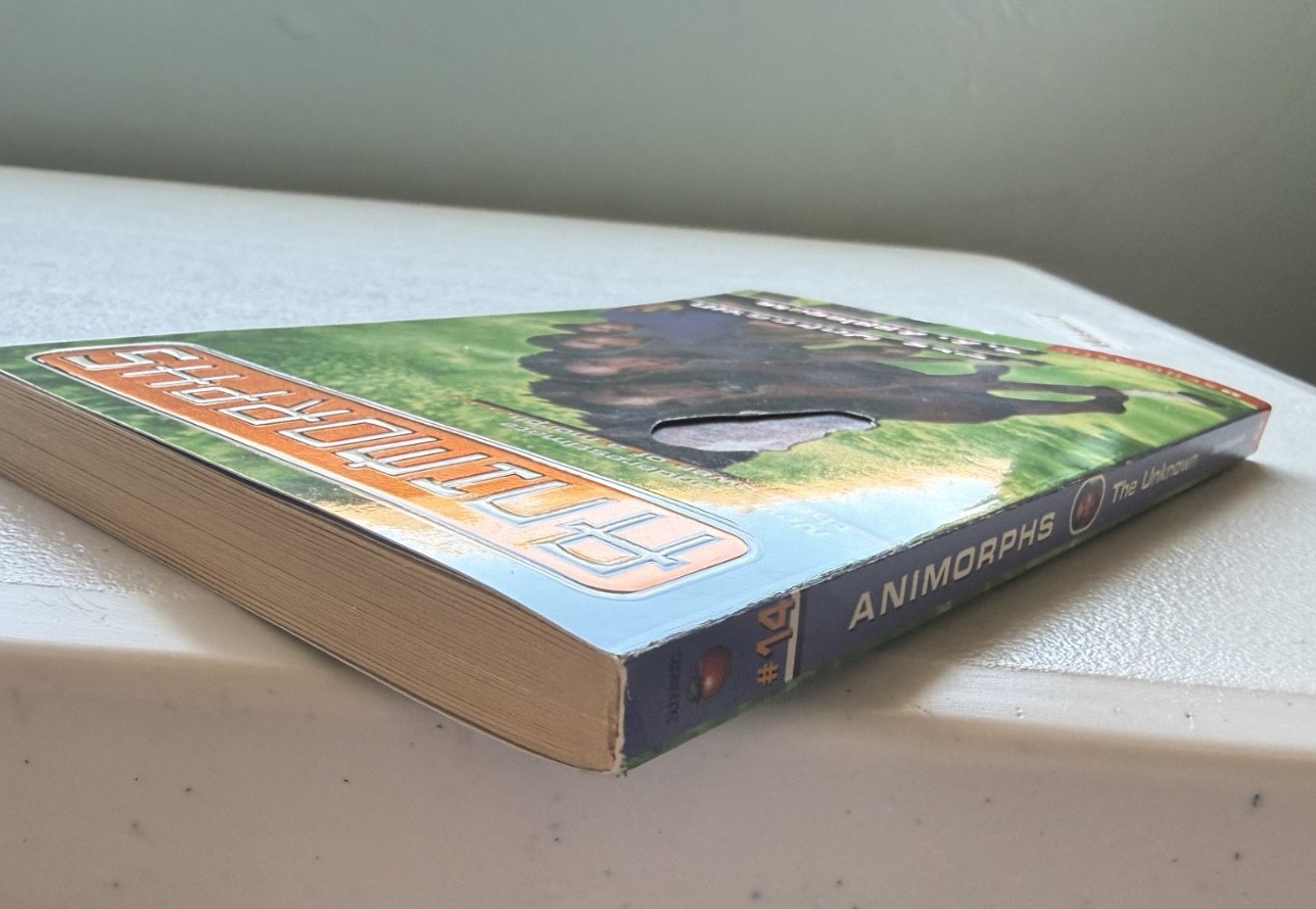 Animorphs #14 The Unknown -with all 50 flip back stickers- KA Applegate ppb 1998