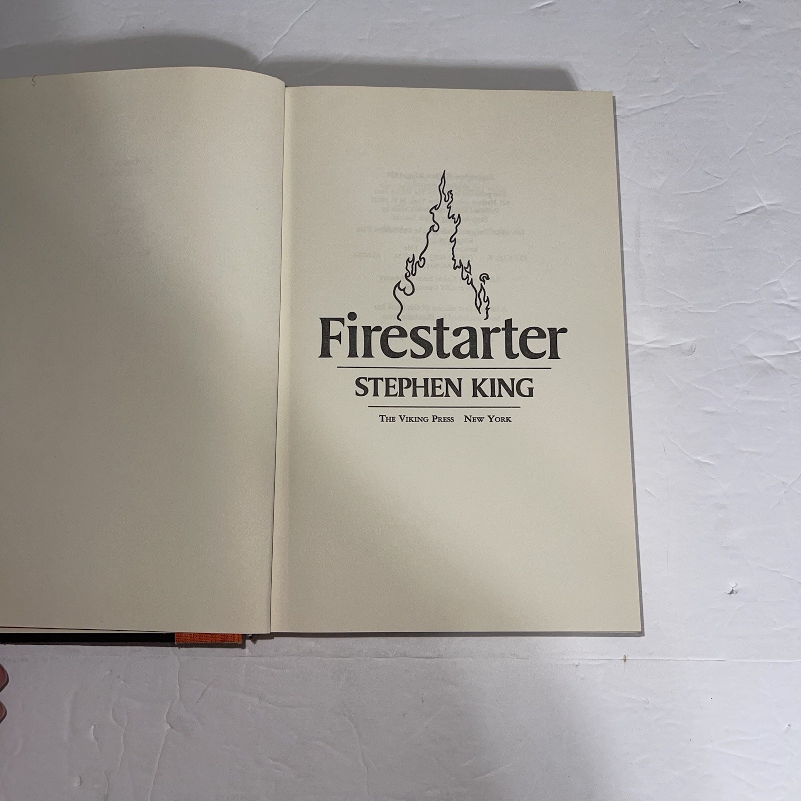 Steven King Fire Starter Book Hardcover 1st Ed 3rd Printing Viking Vintage 1980