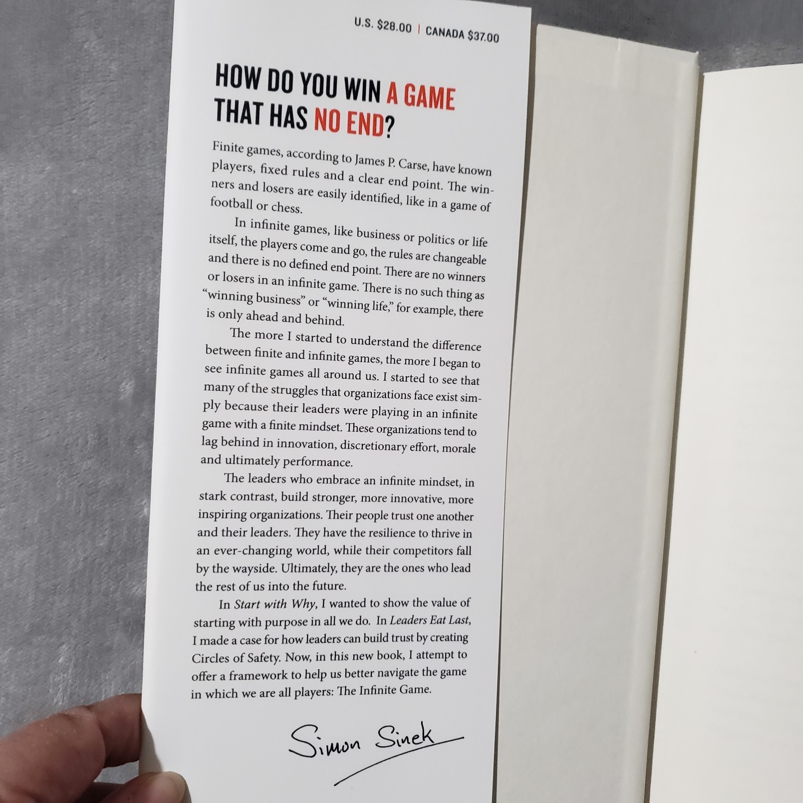 The Infinite Game – Hardcover By Sinek, Simon – GOOD