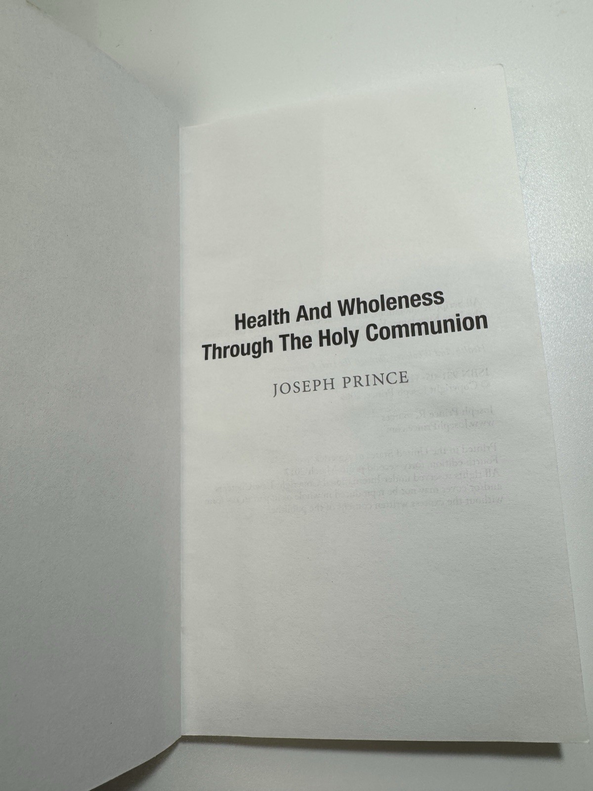 Health and Wholeness Through the Holy Communion – paperback joseph-prince