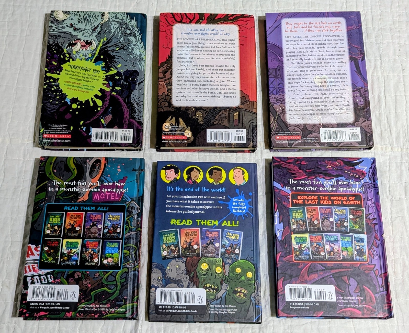 Lot of 6 – The Last Kids on Earth Series books by Max Brailler – Hardcovers VG+