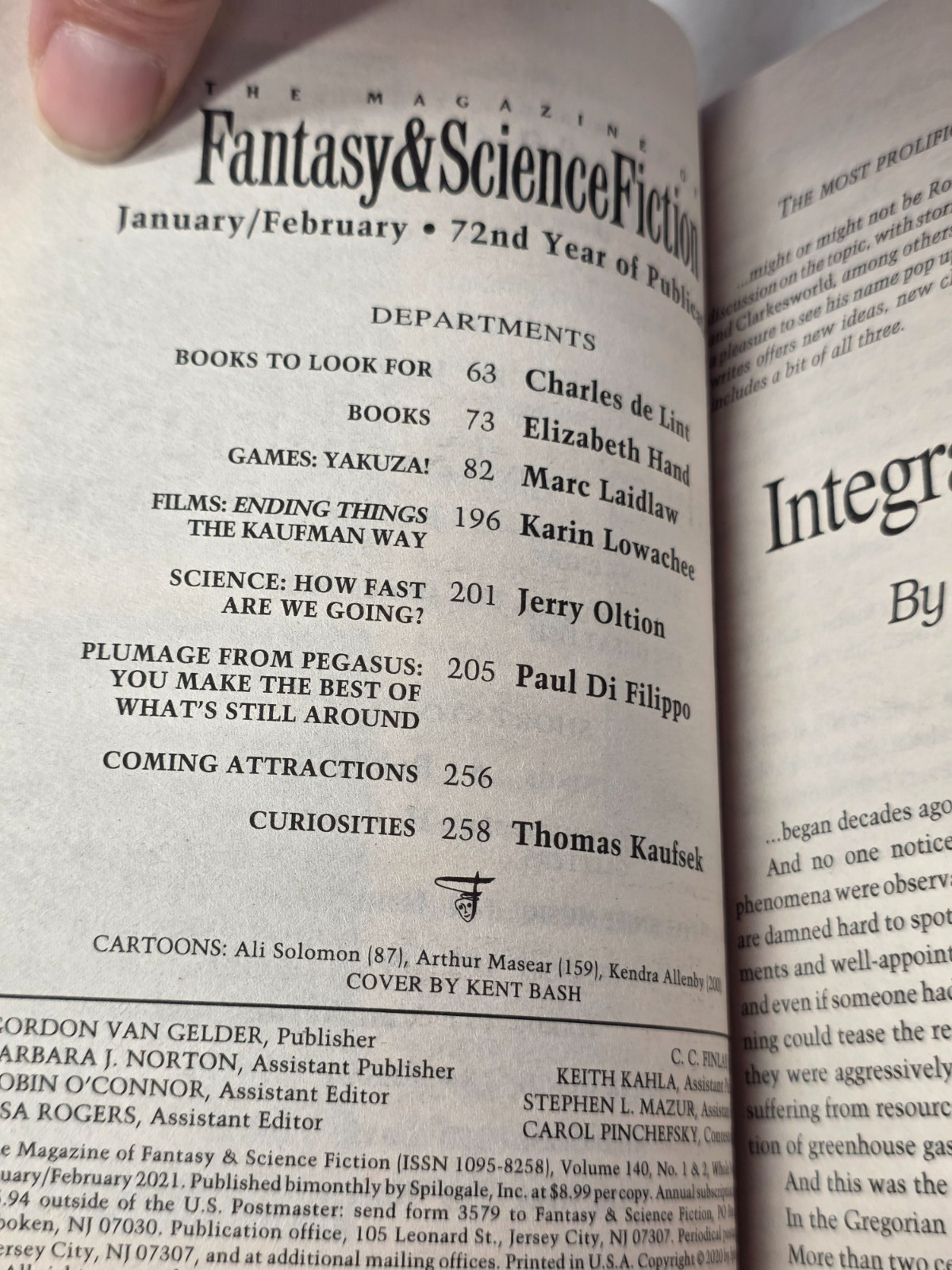 Magazine Of Fantasy & Science Fiction – January/February 2021