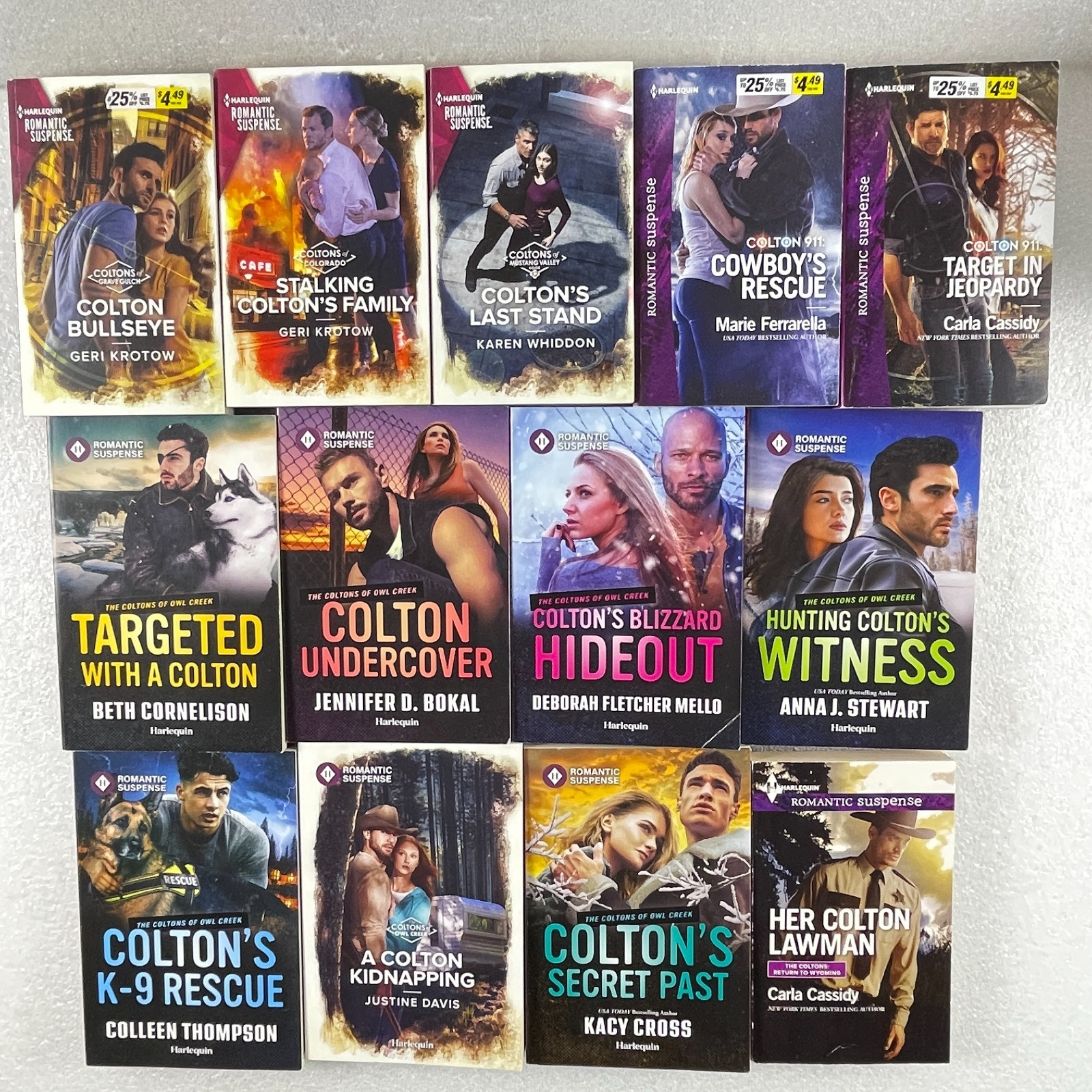 Lot of 13 Harlequin Romantic Suspense Books The Coltons Series Mixed Set