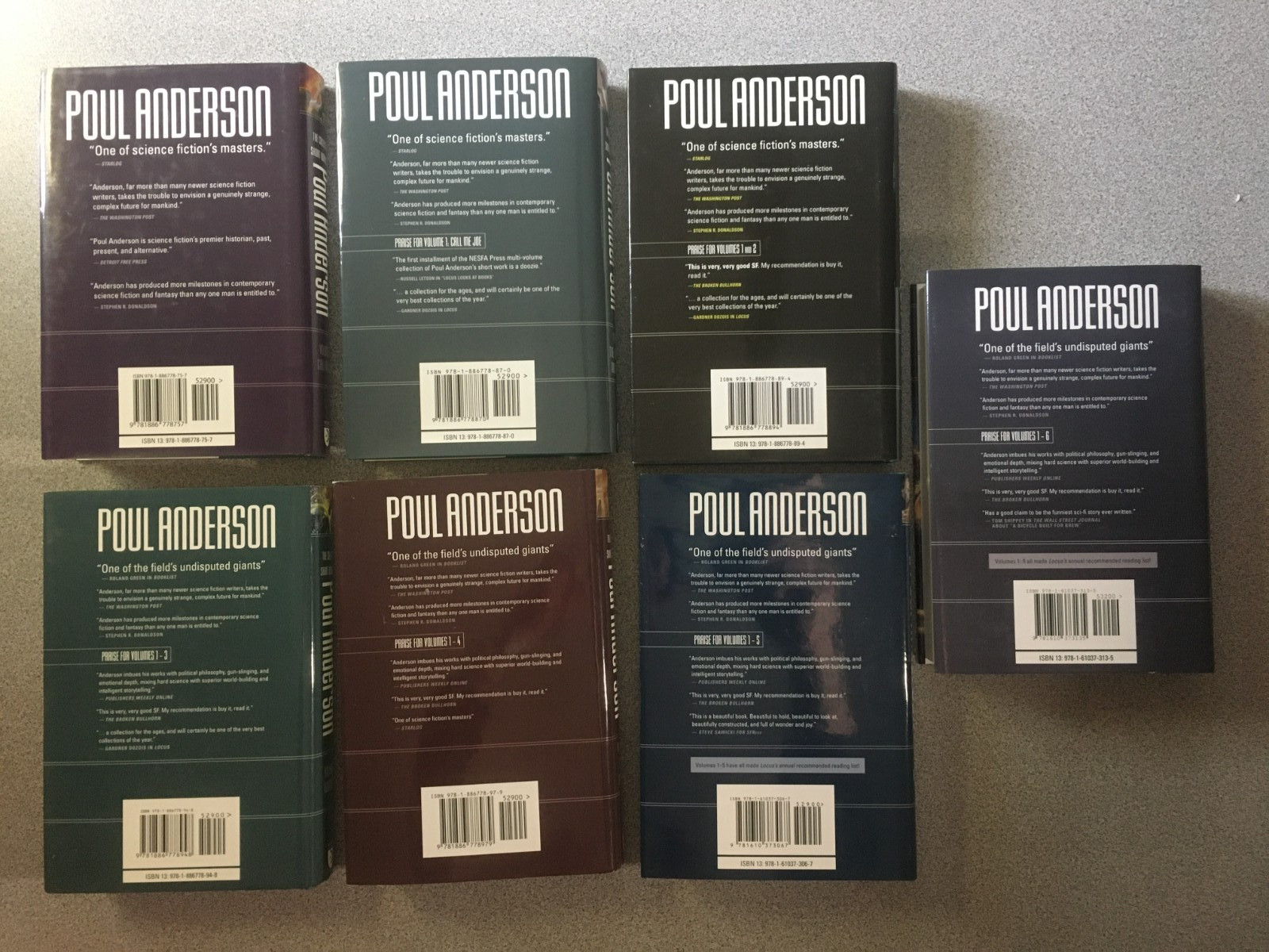 Complete Set: The Short Fiction of Poul Anderson Volumes 1-7, NESFA Press