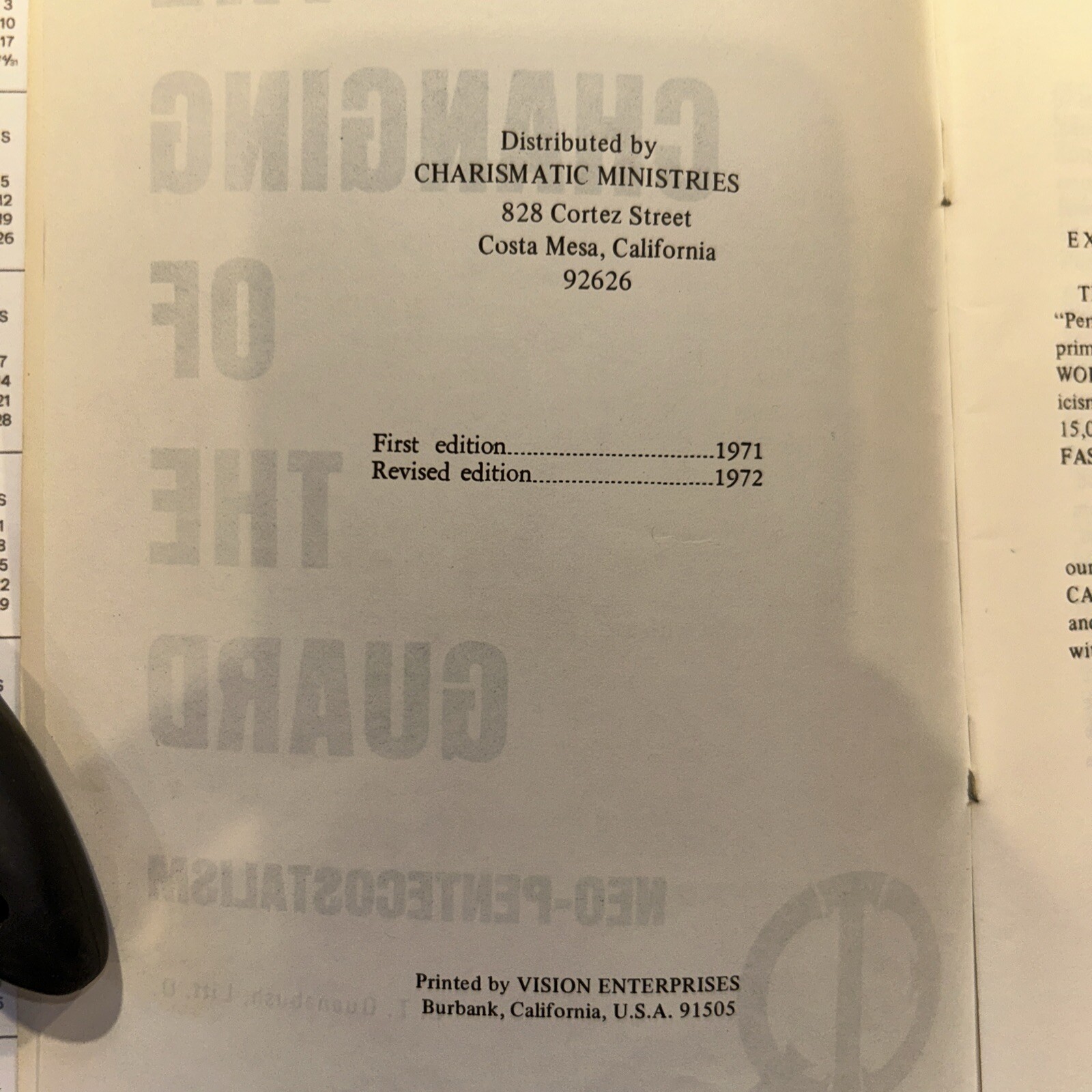 The Changing of the Guard – E. T. Quanabush – 1972 – 44 pages – AG Pentecostal