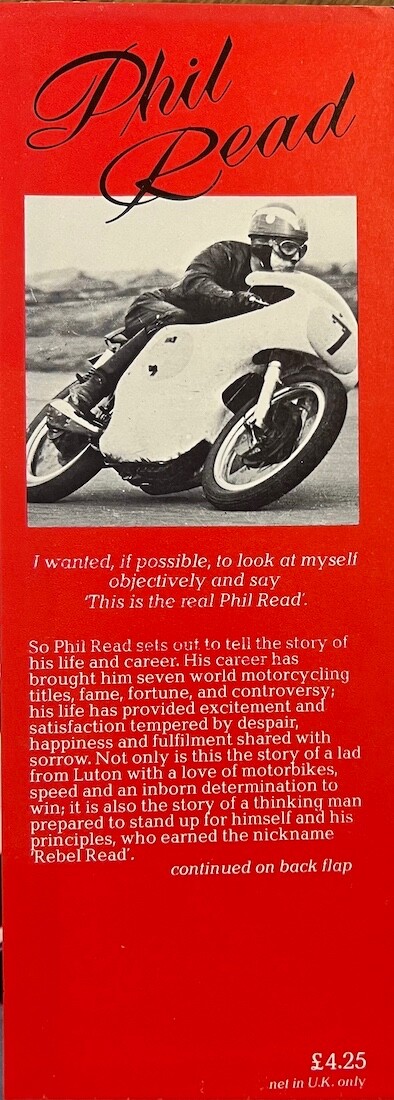 Phil Read-The Real Story 192 pages Vintage Road Racing Graeham Wright MV Agusta