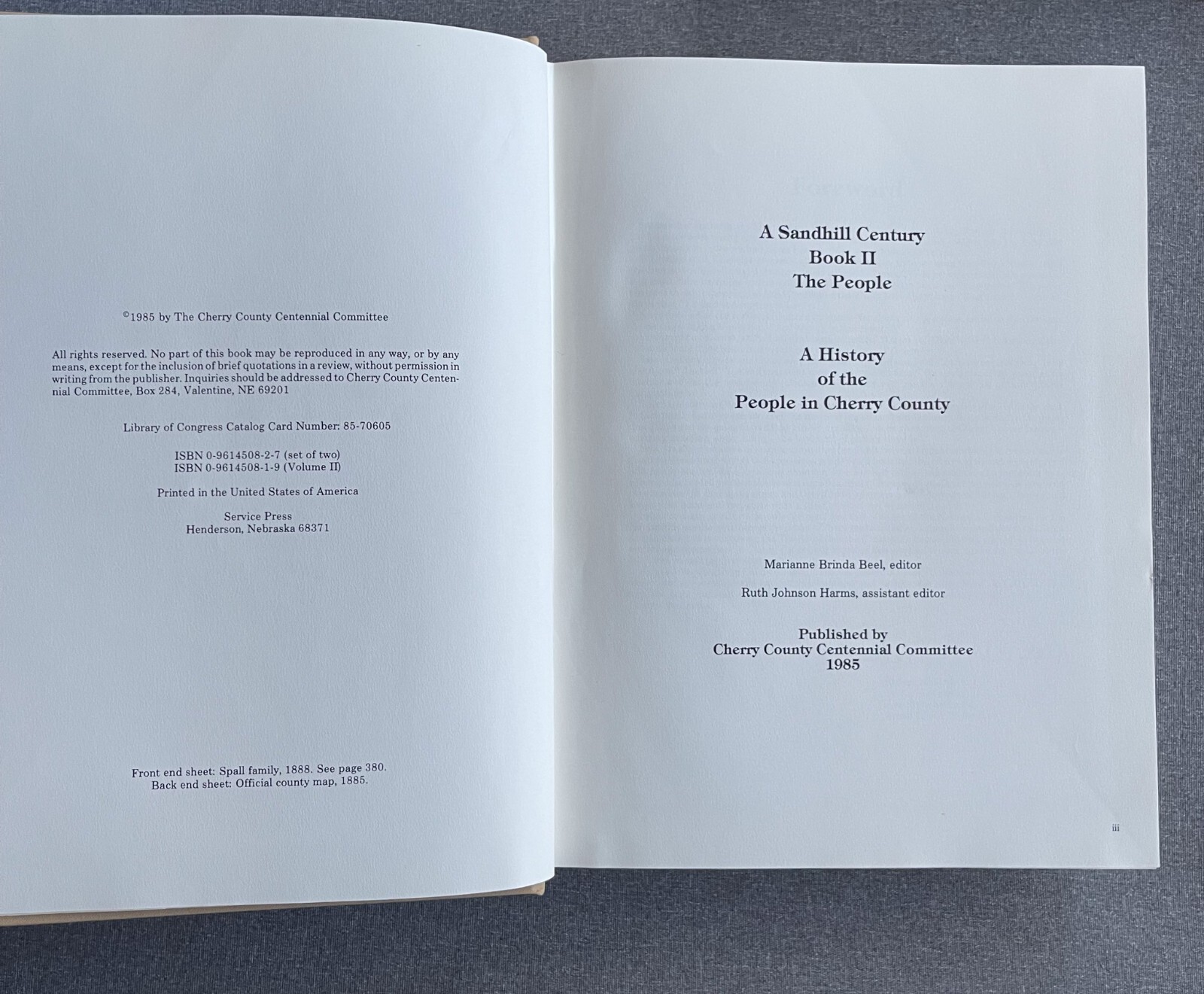 A Sandhill Century: A History of Cherry County, Nebraska Hardcover Vol I And II