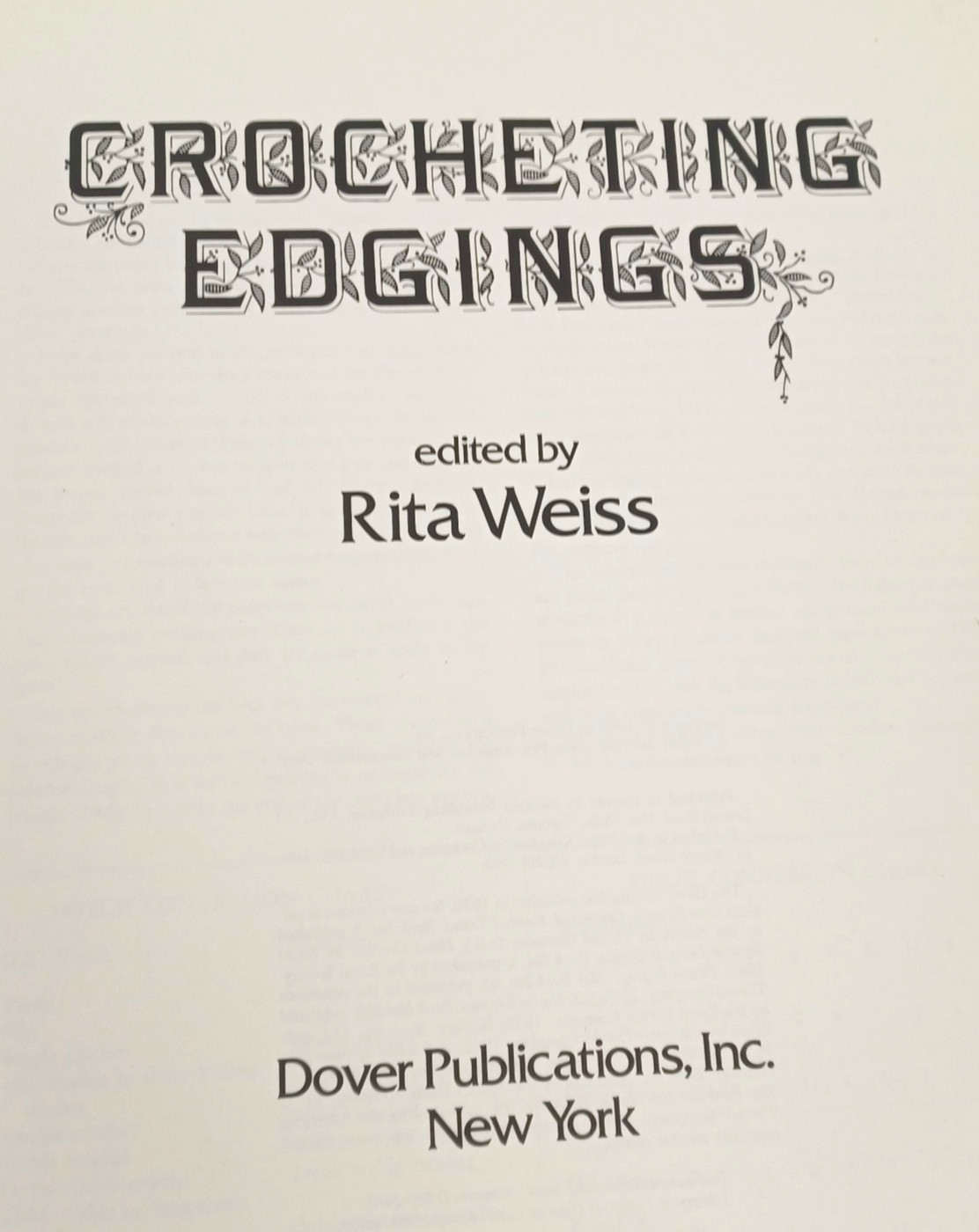 Vintage 1980 Dover Needlework Series Crocheting Edging Rita Weiss Book