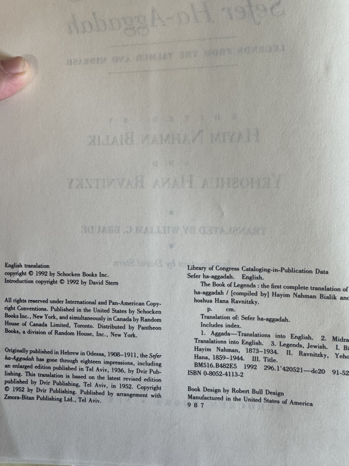 The Book of Legends/Sefer Ha-Aggadah: Legends from the Talmud and Midrash